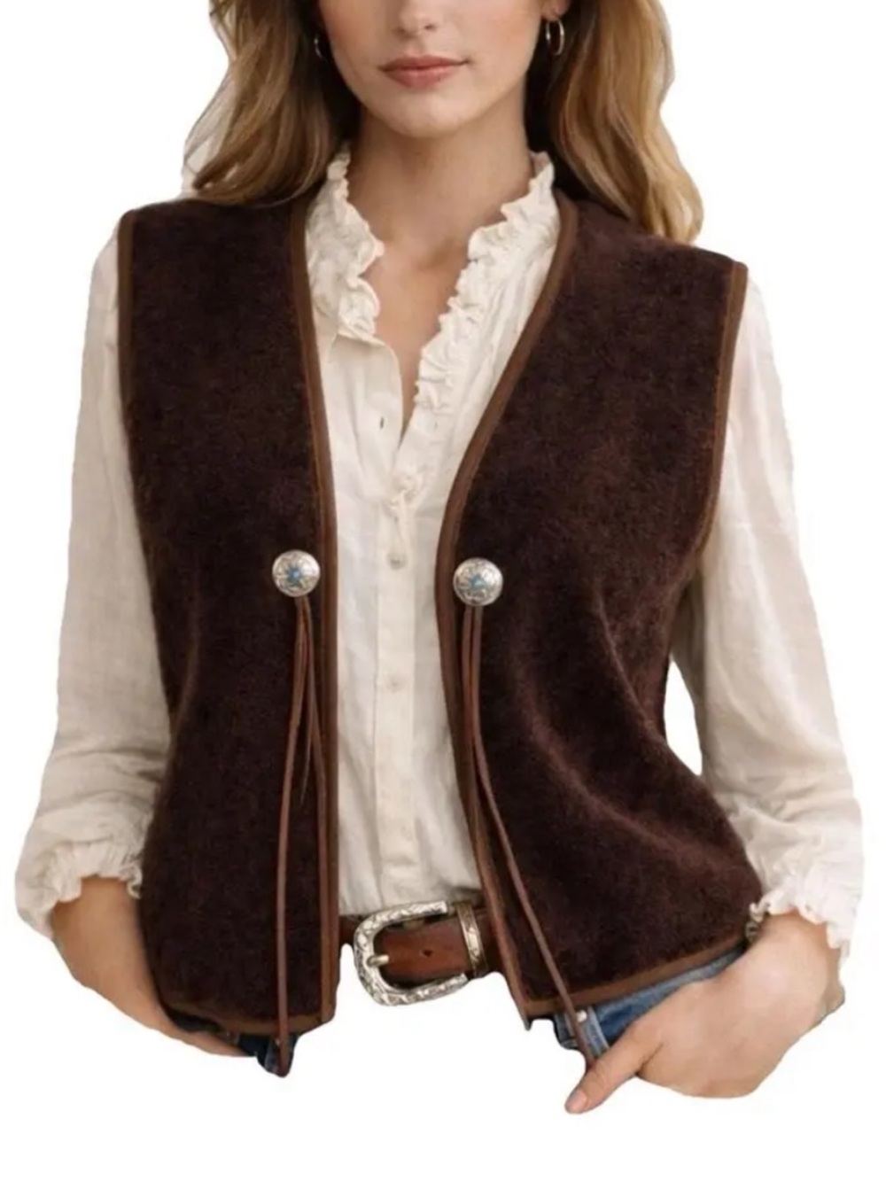 Vintage Ralph Lauren Reversible shearling and suede vest